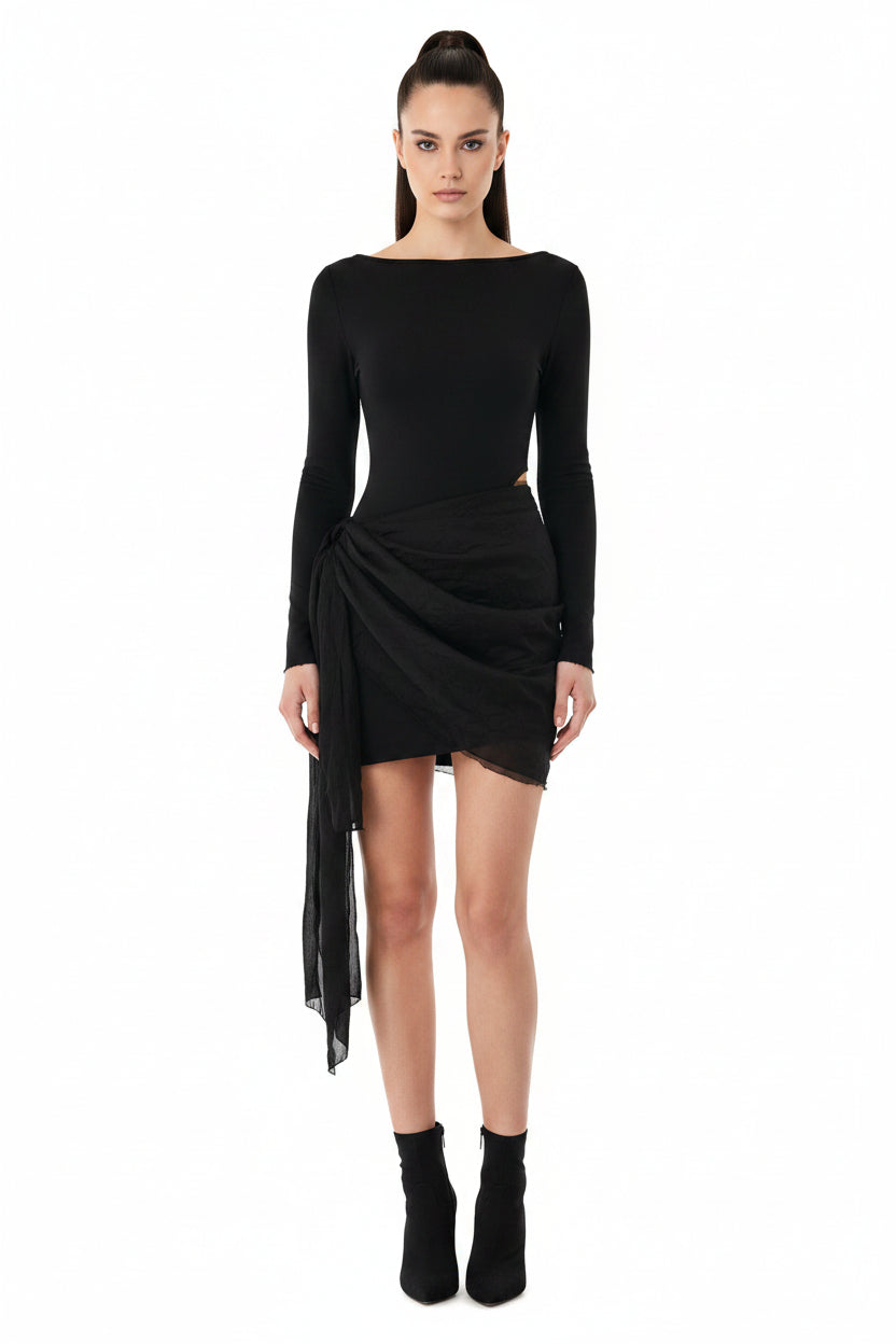 Jessica Bara Ravela Long Sleeve Cut Out Mini Dress  JESSICA BARA