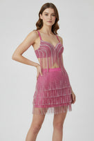Jessica Bara Reeka Beaded Fringe Top