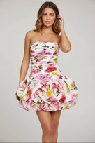 Jessica Bara Reela Strapless Tube Ruffle Mini Dress