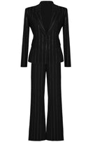 Jessica Bara Rishana Blazer Striped Top and Pants Two Piece Set