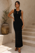 Jessica Bara Romy Knit Keyhole Maxi Dress