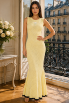 Jessica Bara Rosalie Pointelle Knit Maxi Dress