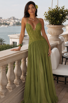 Jessica Bara Saphira Lace Halter Neck Pleated Maxi Dress