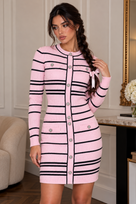 Jessica Bara Sefara Knit Cardigan Top and Mini Skirt Two Piece Set
