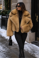 Jessica Bara Shahel Fur Coat