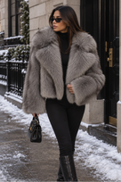 Jessica Bara Shahel Fur Coat
