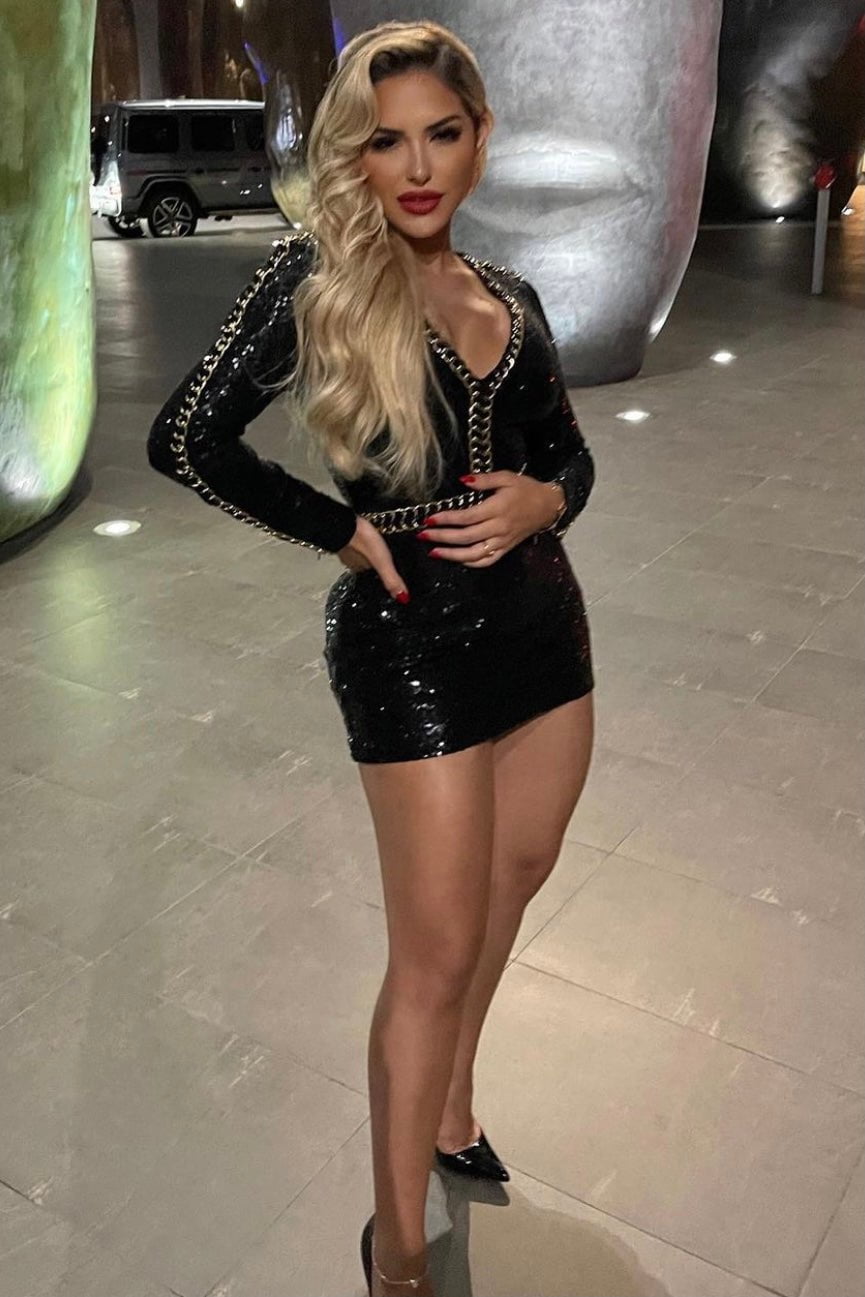 chain sequin dress Sequined Chain Beads Bodycon Party Vegas Dress In LIGHT COFFEE