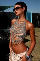 Jessica Bara Shariah Halter Chain Top