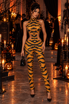 Jessica Bara Shavie Halter Cut Out Jumpsuit