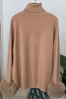 Jessica Bara Shesen Turtle Neck Knitted Fur Top and Pants Two Piece Set