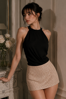 Jessica Bara Shimmer Crystal Mini Skirt