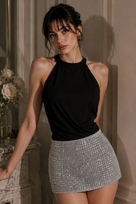 Jessica Bara Shimmer Crystal Mini Skirt