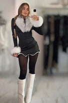 Jessica Bara Shiza Fur Collar Cuffs