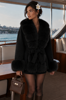 Jessica Bara Sileyan Fur Belted Coat