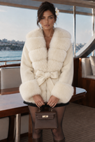 Jessica Bara Sileyan Fur Belted Coat