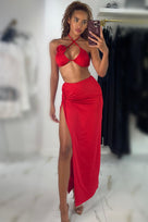 Jessica Bara Solair Bra Top and Maxi Skirt Two Piece Set