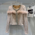 Jessica Bara Soria Crystal Feather Cardigan
