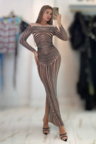 Jessica Bara Sunira Long Sleeve Maxi Dress