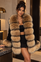 Jessica Bara Sylia Fur Knit Puffer Coat