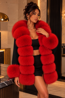 Jessica Bara Sylia Fur Knit Puffer Coat