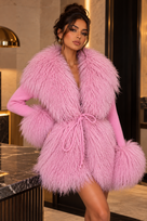 Jessica Bara Sylia Fur Knit Puffer Coat
