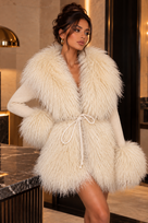 Jessica Bara Sylia Fur Knit Puffer Coat
