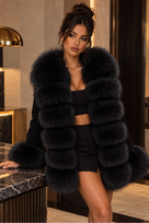 Jessica Bara Sylia Fur Knit Puffer Coat