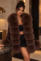 Jessica Bara Sylia Fur Knit Puffer Coat