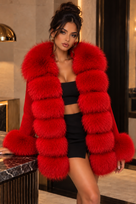 Jessica Bara Sylia Fur Knit Puffer Coat