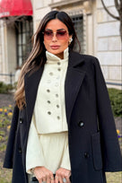 Jessica Bara Telmi Blazer Top and Belted Mini Skirt Two Piece Set