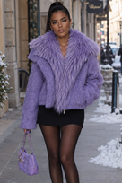 Jessica Bara Telulah Fur Knit Coat