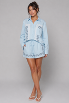 Jessica Bara Tesra Long Sleeve Polo Top and Shorts with Bandana Three Piece Set