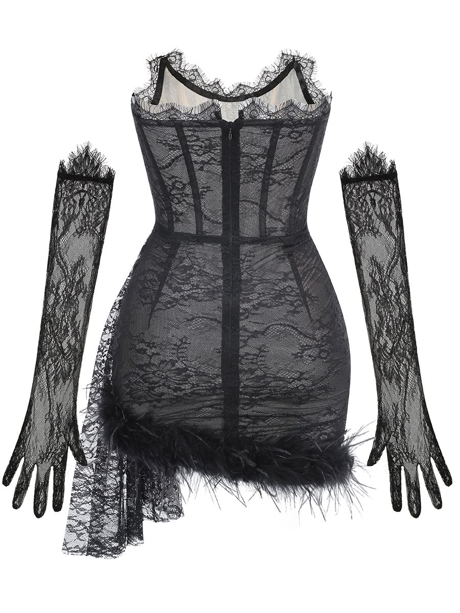 Jessica Bara Thaline Lace Corset Mini Dress With Gloves – JESSICA BARA