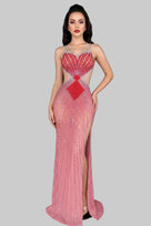 Jessica Bara Tina Crystal Cut Out Gown