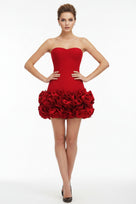 Jessica Bara Tulara Strapless Tube Rose Mini Dress