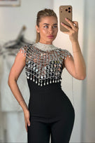 Jessica Bara Tulip Metal Chain Top