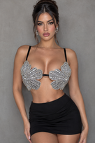 Jessica Bara Valoria Crystal Flower Top