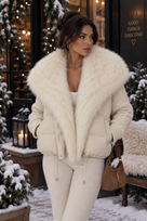 Jessica Bara Veira Fur Puffer Coat