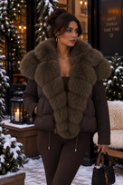 Jessica Bara Veira Fur Puffer Coat