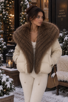 Jessica Bara Veira Fur Puffer Coat