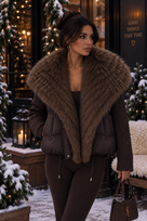 Jessica Bara Veira Fur Puffer Coat