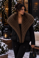 Jessica Bara Veira Fur Puffer Coat