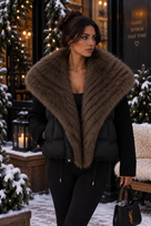 Jessica Bara Veira Fur Puffer Coat