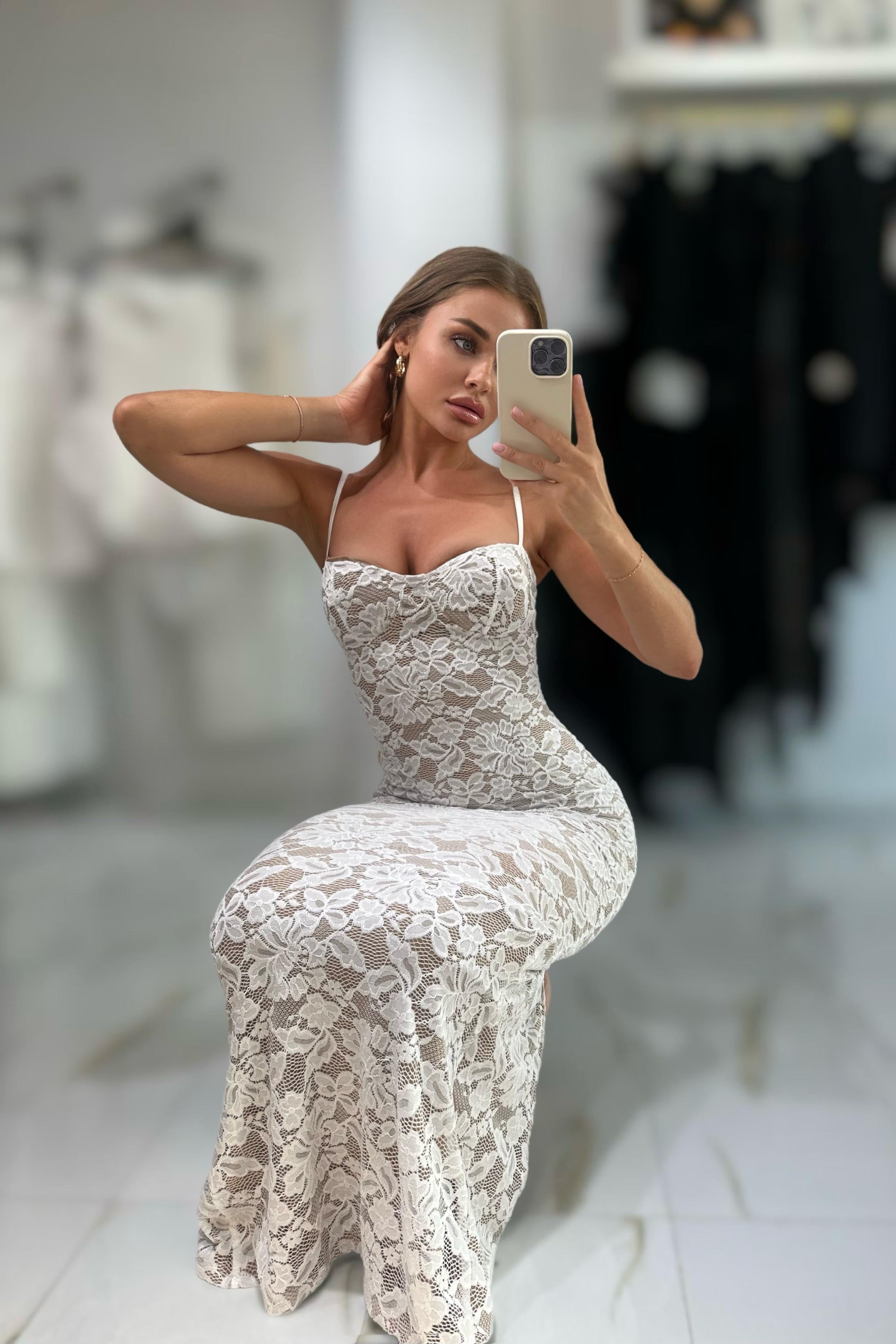 jessica lace dress Jessica Bara Veive Lace Maxi Dress