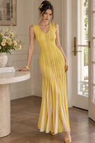 Jessica Bara Vireya Striped Sleeveless Maxi Dress