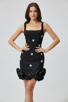 Jessica Bara Vishan Crystal Beaded Mini Dress