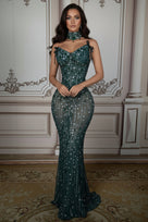 Jessica Bara Vona Crystal Choker Gown
