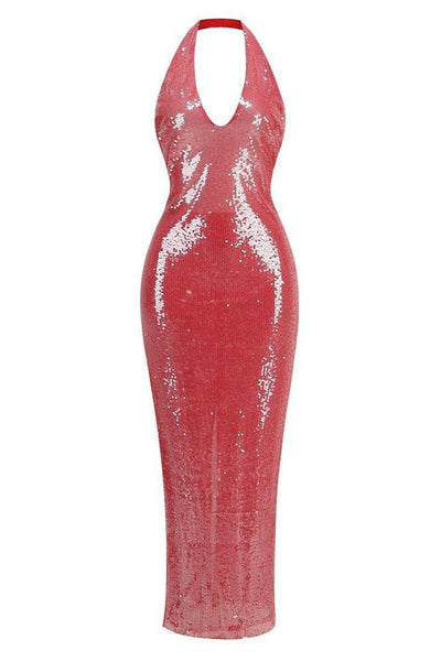 Jessica Bara Vonni Sequin Halter Neck Backless Maxi Dress JESSICA BARA Jessica Bara Vonni Sequin Halter Neck Backless Maxi Dress JESSICA BARA
