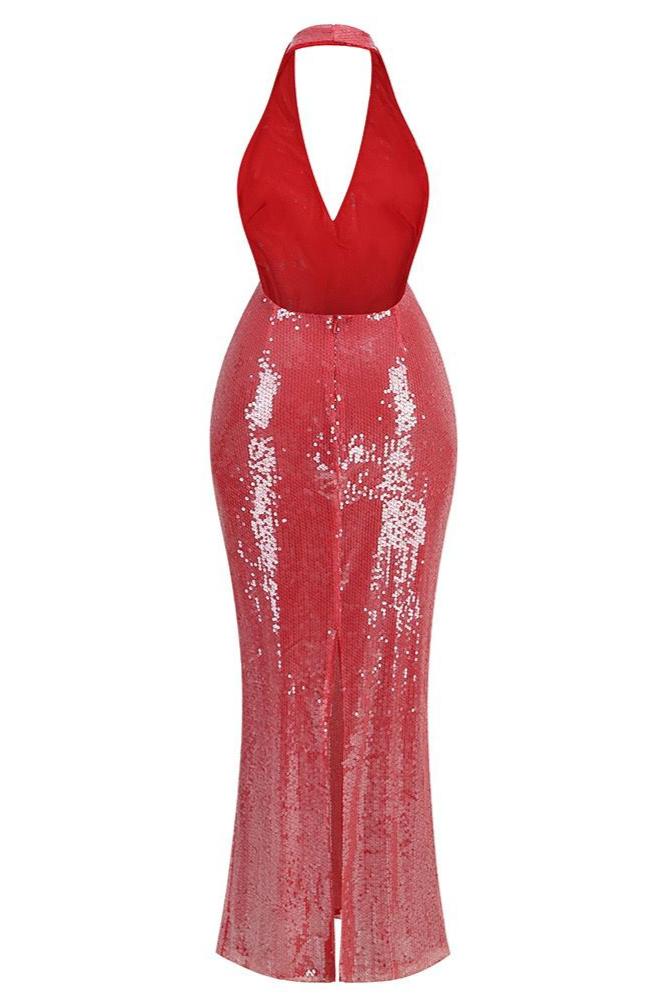Jessica Bara Vonni Sequin Halter Neck Backless Maxi Dress Jessica Bara Vonni Sequin Halter Neck Backless Maxi Dress