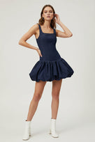 Jessica Bara Vyn Bubble Hem Denim Mini Dress